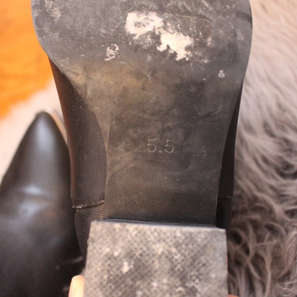 Jeffrey Campbell Black Leather Ankle Boots - Picture 7 of 8